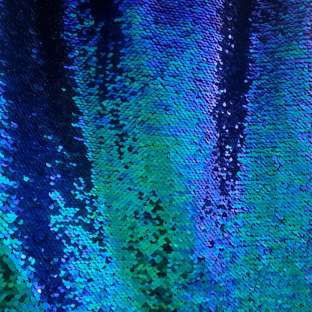 NWT Eric + Lani Sequin Green and Blue Skirt - Picture 3 of 7